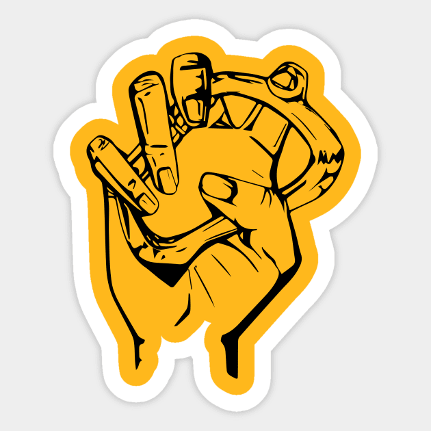 Hand climber Sticker by Guernat